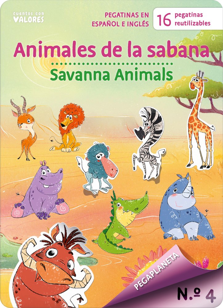 PEGAPLANETA 4. ANIMALES DE LA SABANA - SAVANNA ANIMALS, de MANN, FREDDIE | portada del libro