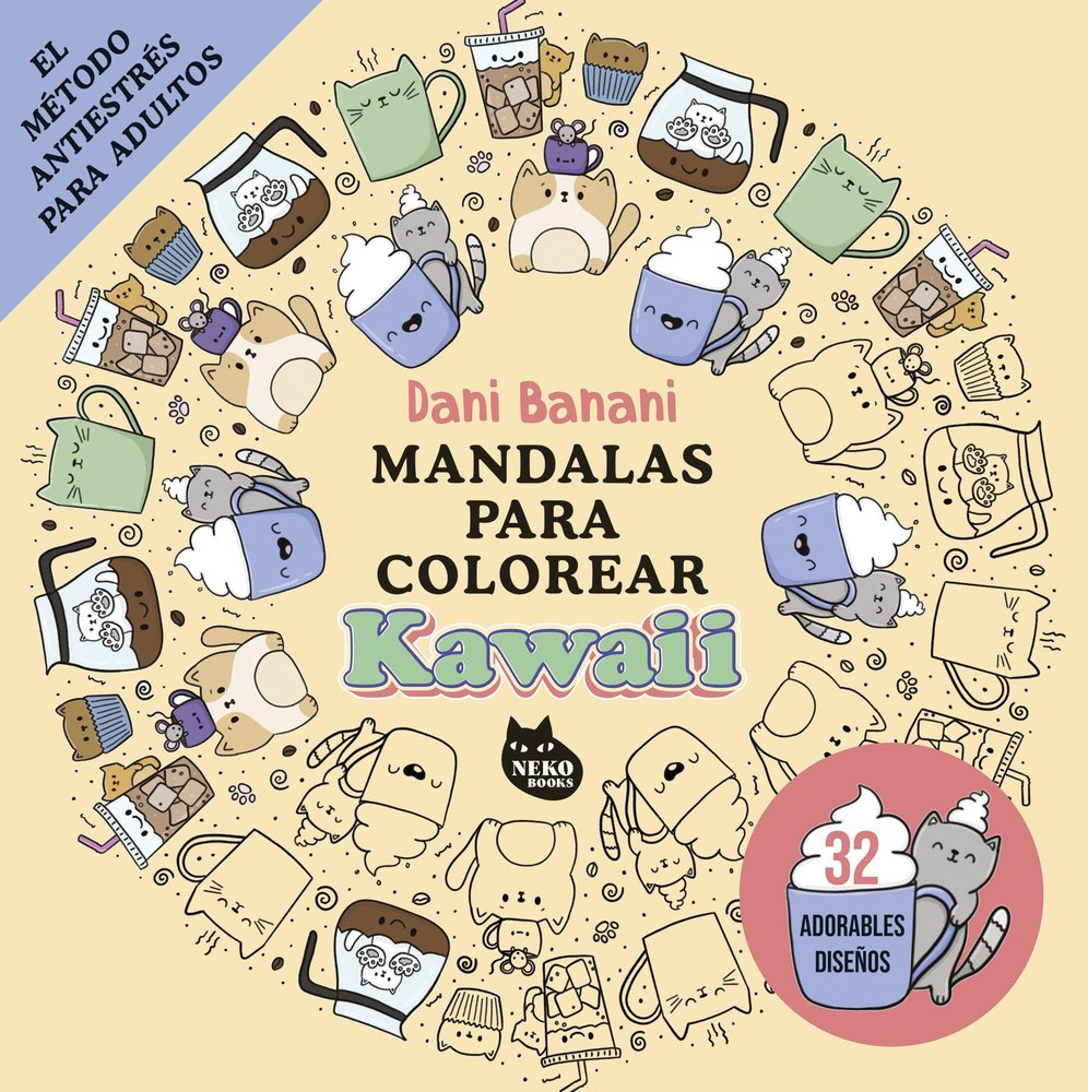 MANDALAS PARA COLOREAR KAWAII, de DANI BANANI | portada del libro