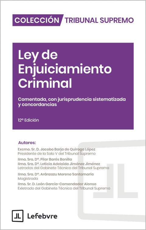 Ley de enjuiciamiento criminal 12ªed, de AA.VV. | portada del libro