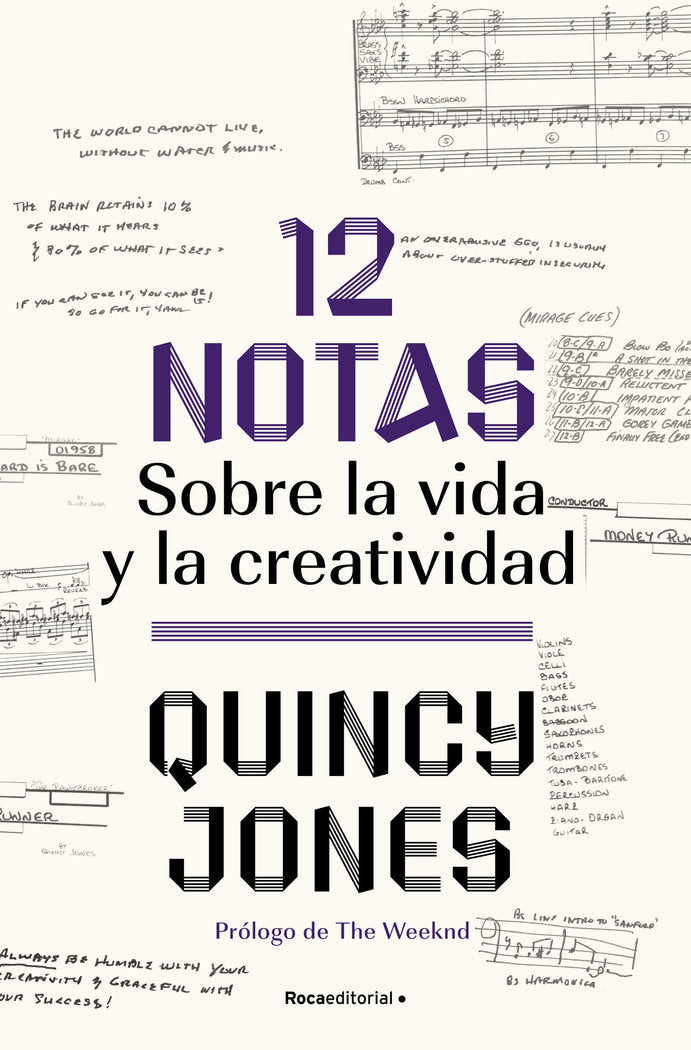 12 NOTAS: SOBRE LA VIDA Y LA CREATIVIDAD, de JONES, QUINCY | portada del libro