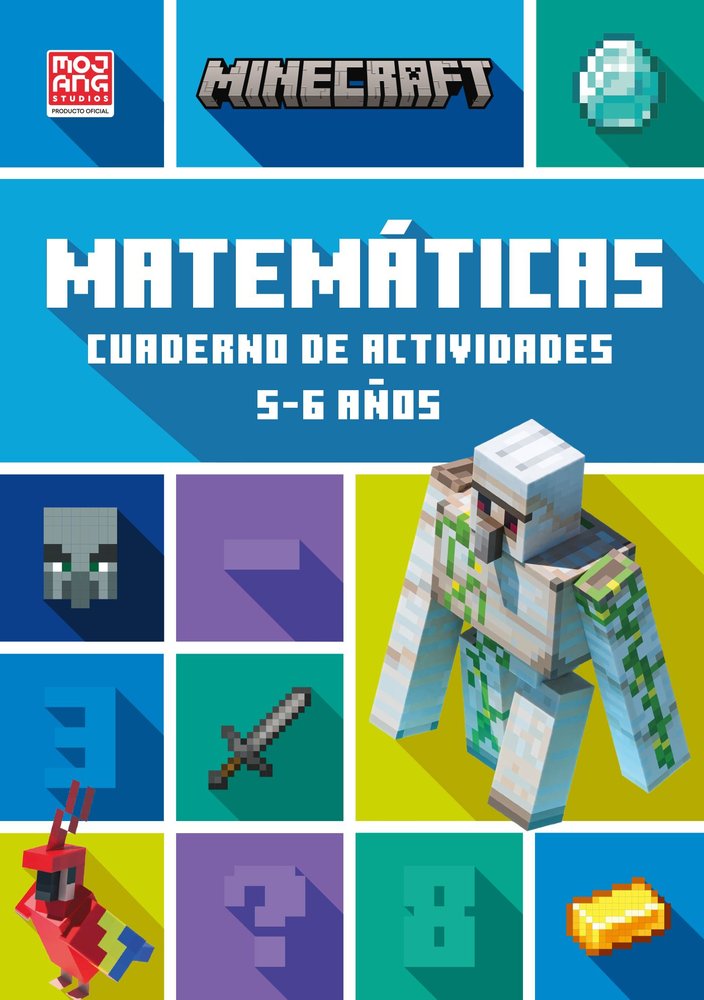 MINECRAFT OFICIAL: CUADERNO DE ACTIVIDADES, MATEMATICAS 5-6 AÑOS, de , COLLINS KS1 | portada del libro