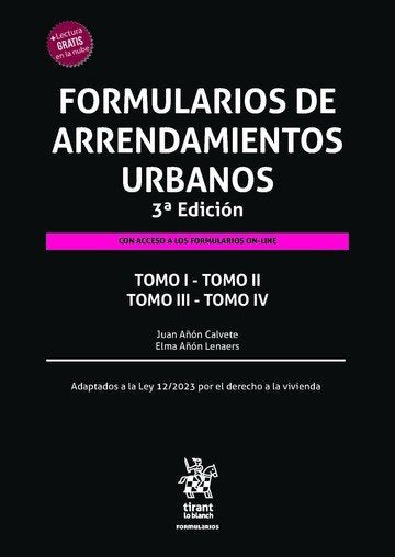 FORMULARIOS DE ARRENDAMIENTOS URBANOS 3ª EDICION, de AÑON CALVETE | portada del libro