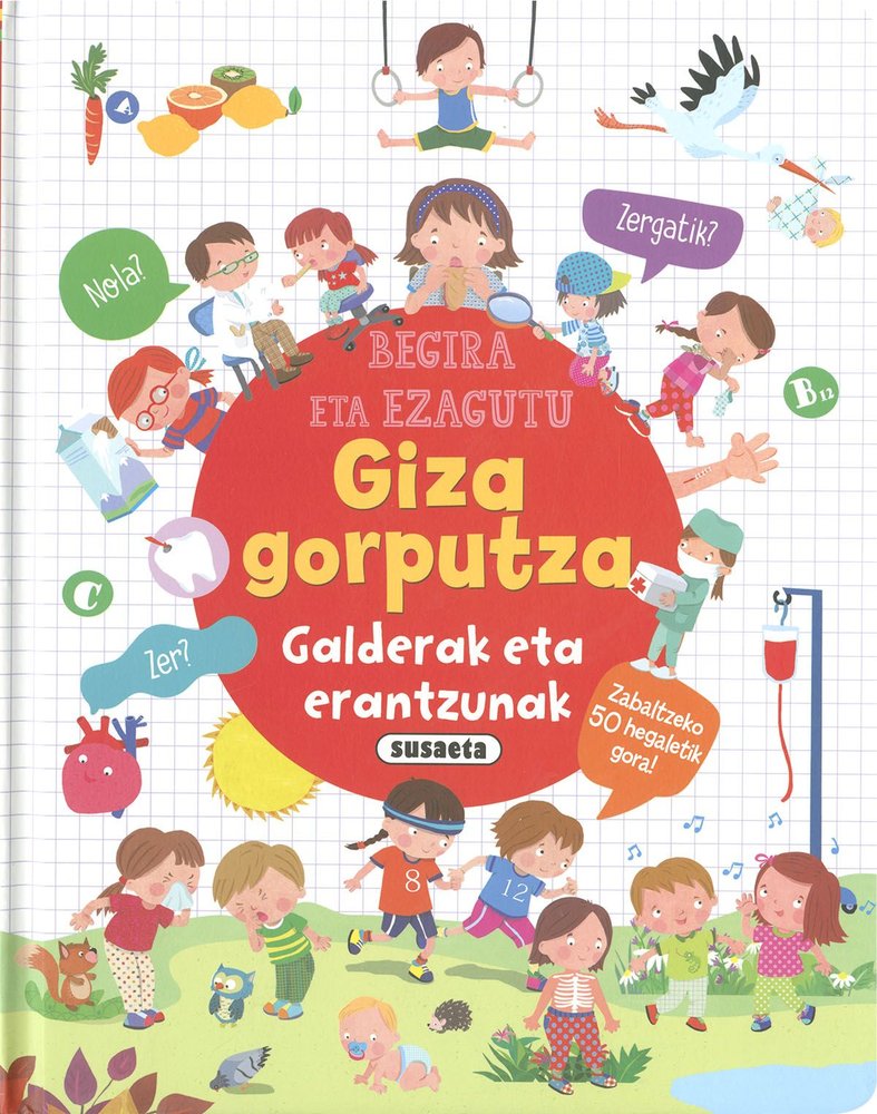 GIZA GORPUTZA GALDERAK ETA ERANTZUNAK, de EDICIONES, SUSAETA | portada del libro