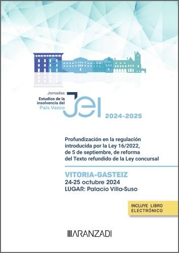 JORNADAS. VITORIA (25-26 OCTUBRE 2024). ESTUDIOS DE LA INSOLVENCIA DEL PAIS VASC | portada del libro