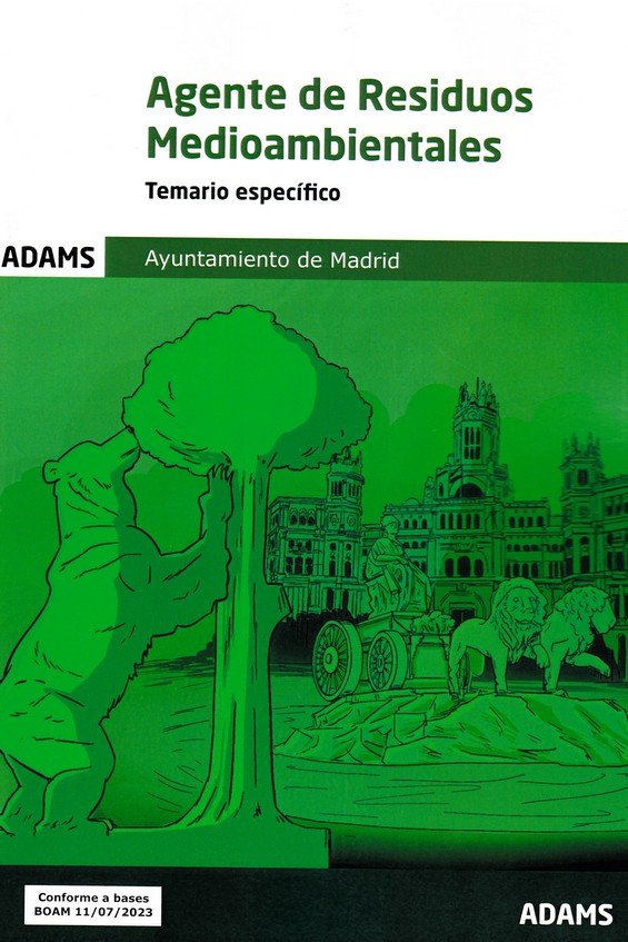 AGENTE DE RESIDUOS MEDIOAMBIENTALES - TEMARIO ESPECIFICO | portada del libro