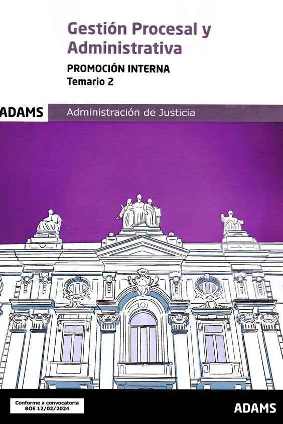GESTION PROCESAL Y ADMINISTRATIVA ( PROMOCION INTERNA) - TEMARIO 2 | portada del libro