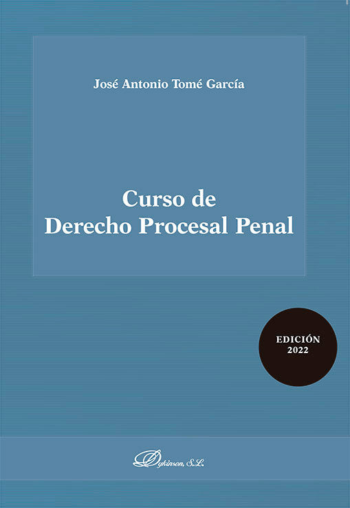 Curso de Derecho Procesal Penal, de TOME GARCIA, JOSE ANTONIO | portada del libro