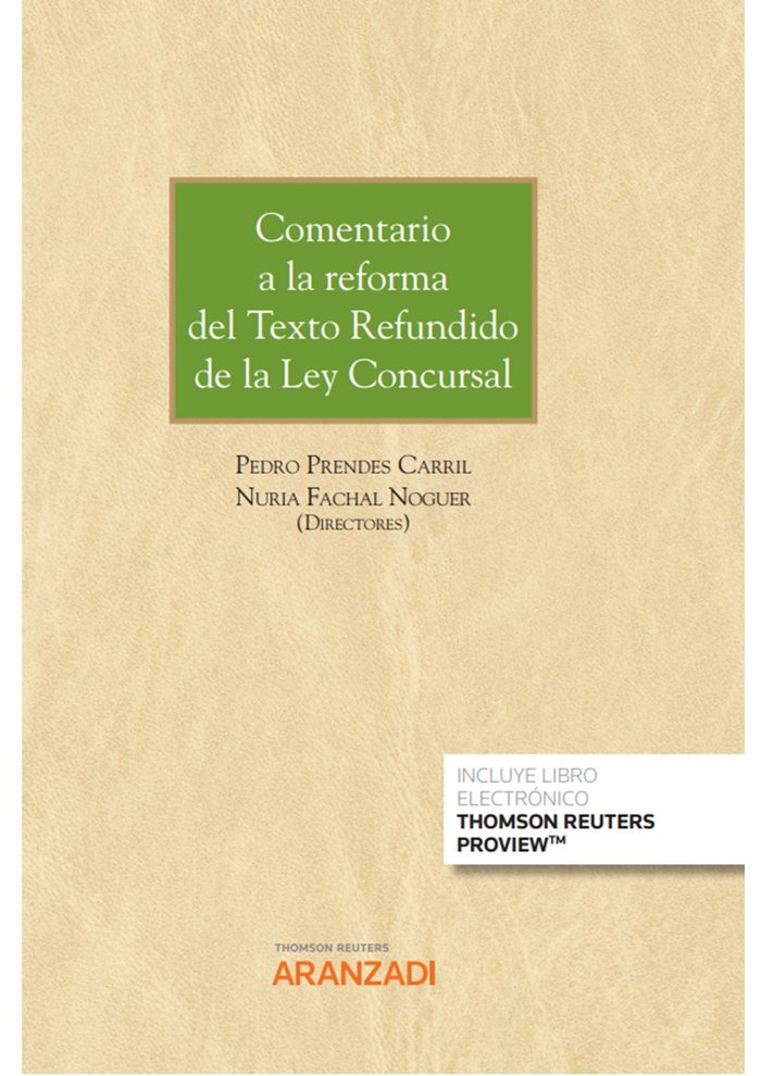 Comentario a la reforma del Texto Refundido de la Ley Concursal (Papel e-book), de NURIA FACHAL NOGUER | portada del libro