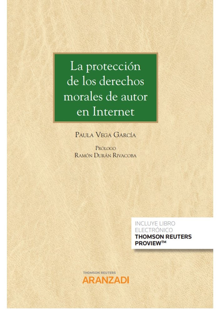 PROTECCION DE LOS DERECHOS MORALES DE AUTOR EN INTERNET, de VEGA GARCIA,PAULA | portada del libro