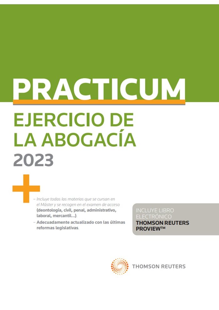 PRACTICUM EJERCICIO DE LA ABOGACIA 2023, de ALBERTO PALOMAR OLMEDA | portada del libro