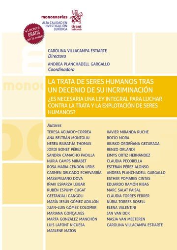LA TRATA DE SERES HUMANOS TRAS UN DECENIO DE SU INCRIMINACI, de GOMEZ COLOMER | portada del libro