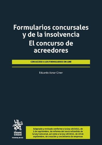 Formularios concursales y de la insolvencia. El concurso de acreedores, de AZNAR GINER | portada del libro