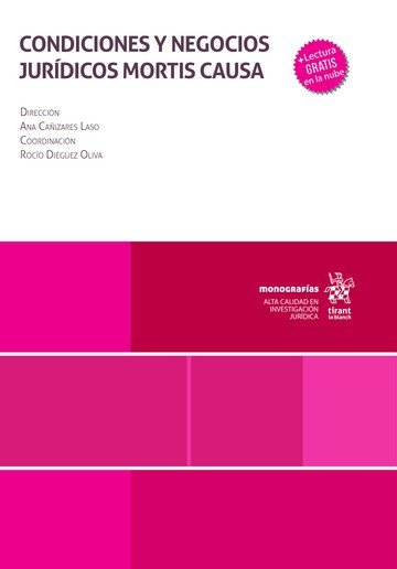 CONDICIONES Y NEGOCIOS JURIDICOS MORTIS CAUSA, de DIEGUEZ OLIVA | portada del libro