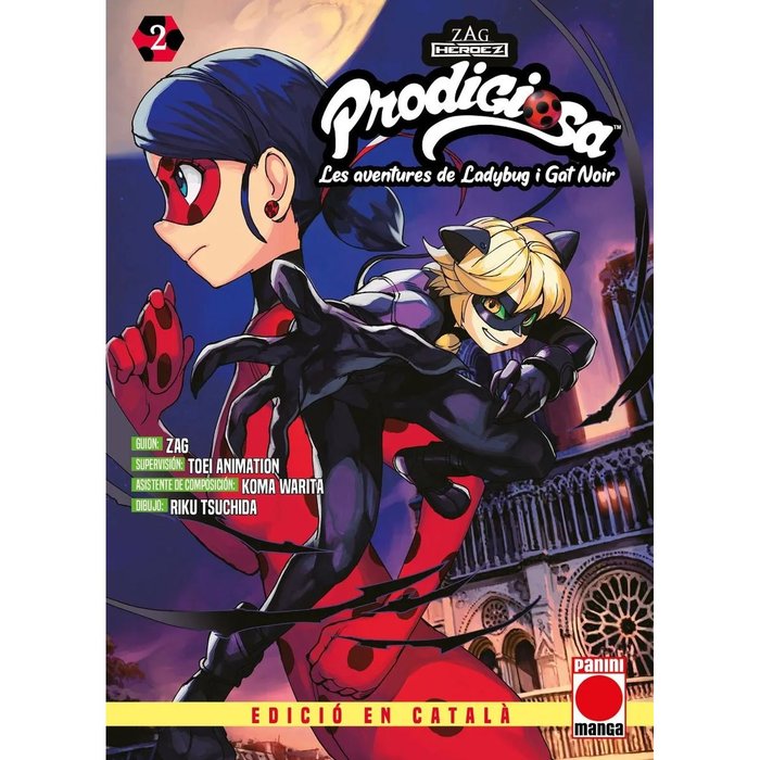 PRODIGIOSA AVENTURES LADYBUG GAT NOIR 2, de KOMA WARITA#RIKU TSUCHIDA#JEREMY ZAG | portada del libro