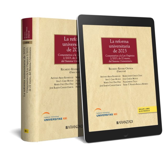 REFORMA UNIVERSITARIA 2023:COMENTARIOS LEY ORGANICA 2/2023, de RIVERO ORTEGA, RICARDO | portada del libro