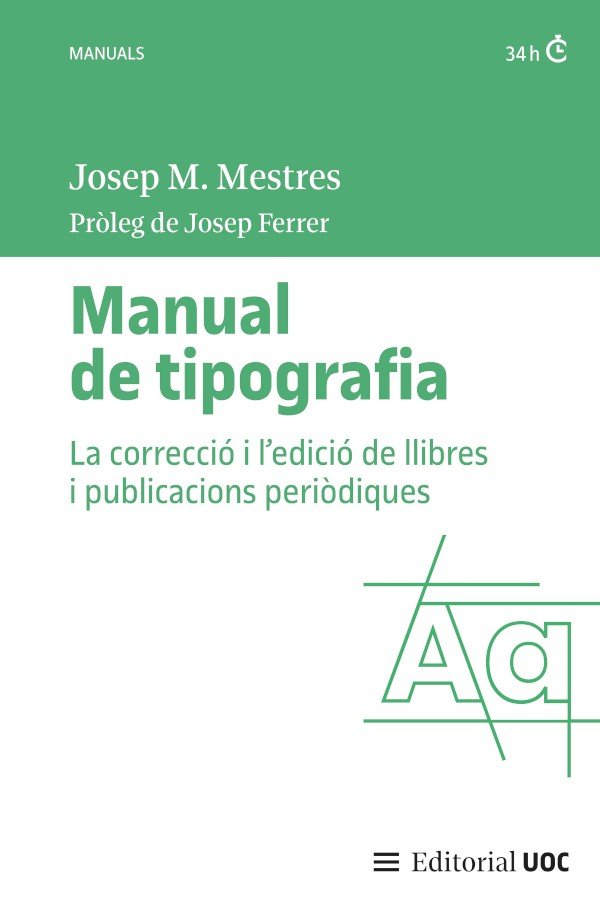 Manual de tipografia, de Josep M Mestres | portada del libro