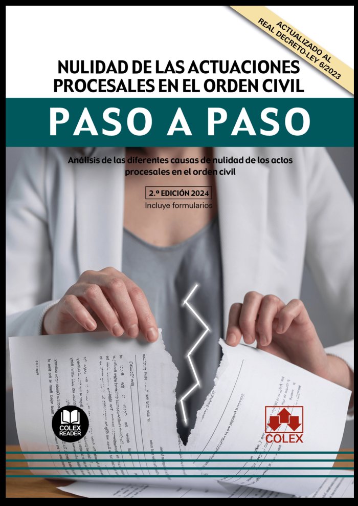 NULIDAD DE LAS ACTUACIONES PROCESALES EN EL ORDEN CIVIL PAS | portada del libro