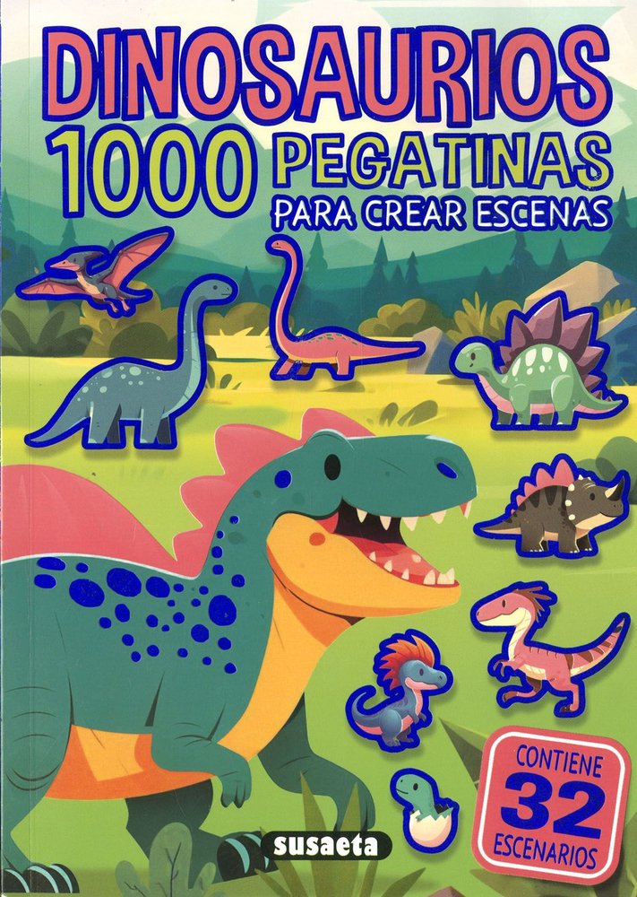 DINOSAURIOS. 1000 PEGATINAS PARA CREAR ESCENAS, de SUSAETA EDICIONES | portada del libro