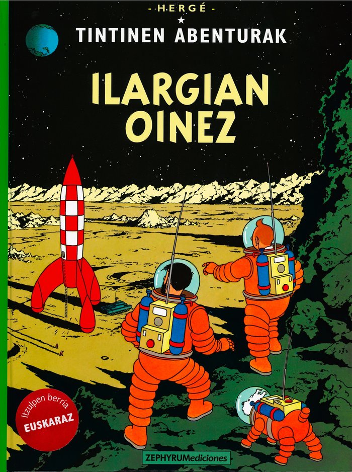 Ilargian oinez, de Hergé | portada del libro