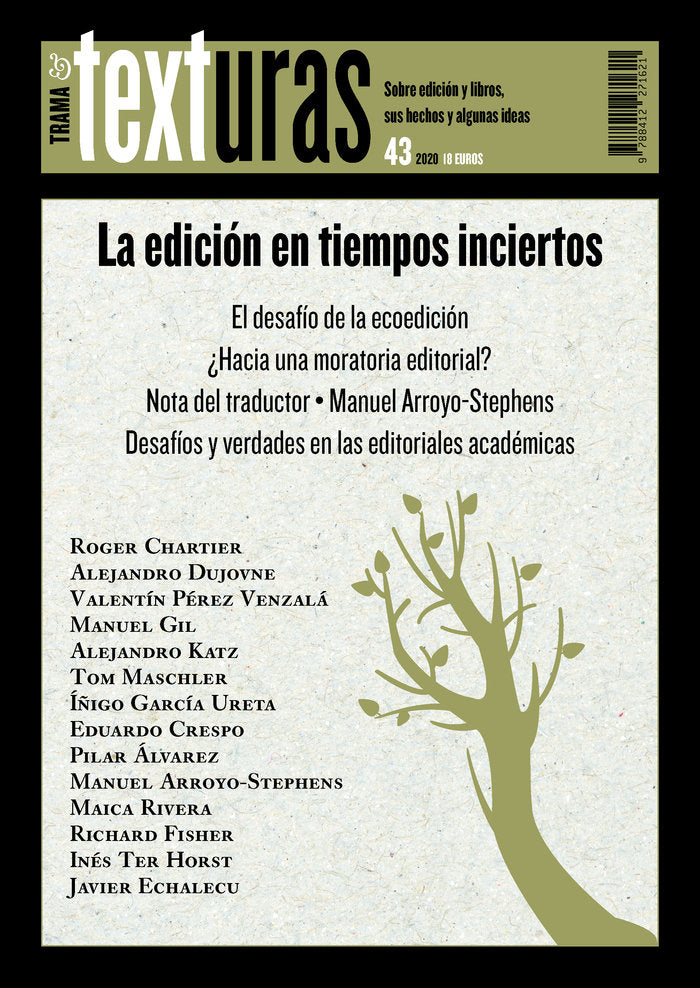Texturas 43: La edición en tiempos inciertos, de Varios autores | portada del libro