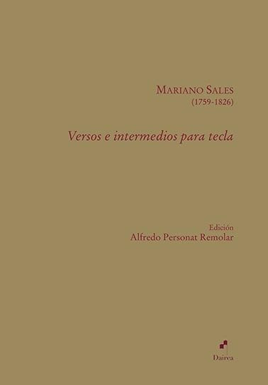 Versos e intermedios para tecla, de SALES | portada del libro