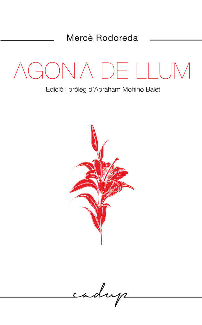AGONIA DE LLUM, de RODOREDA | portada del libro