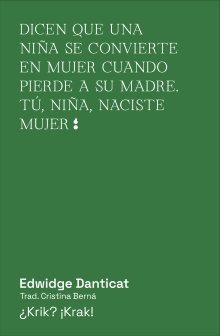 ¿Krik?¡Krak!, de DANTICAT | portada del libro