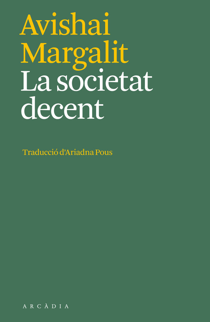 La societat decent, de MARGALIT, AVISHAI | portada del libro