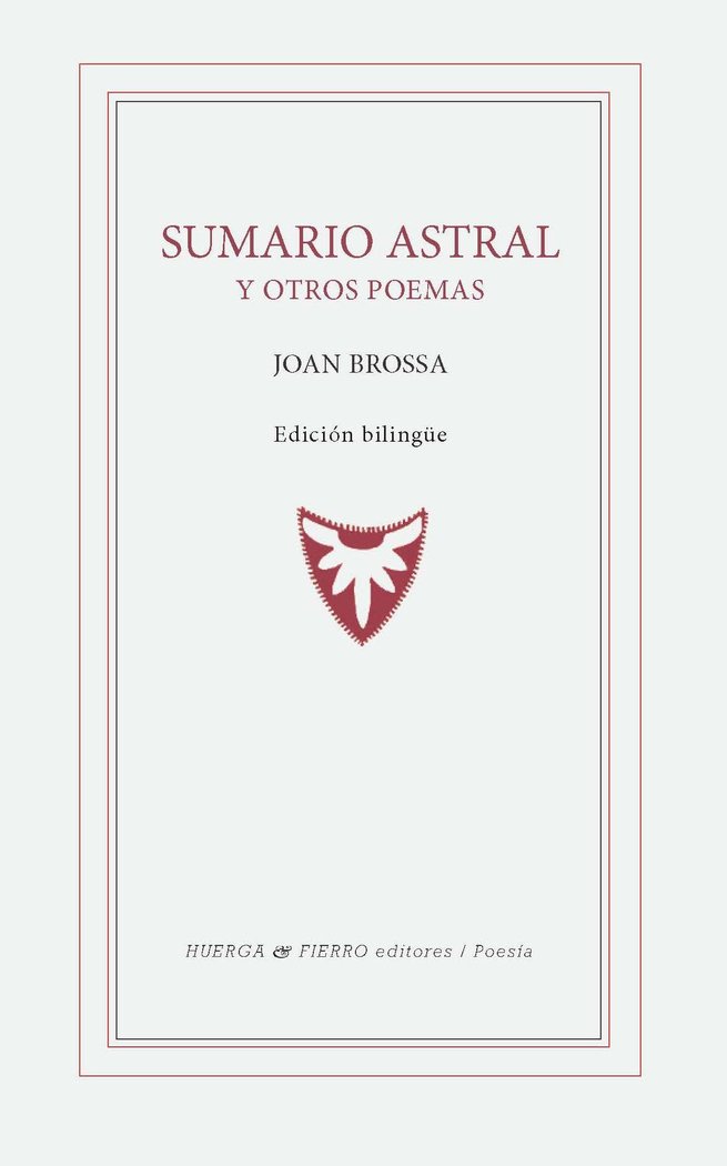 SUMARIO ASTRAL Y OTROS POEMAS, de JOAN BROSSA | portada del libro