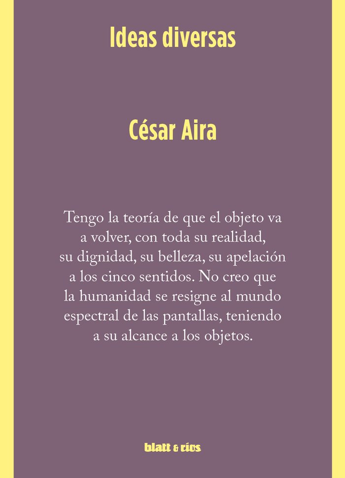 Ideas diversas, de AIRA, CESAR | portada del libro