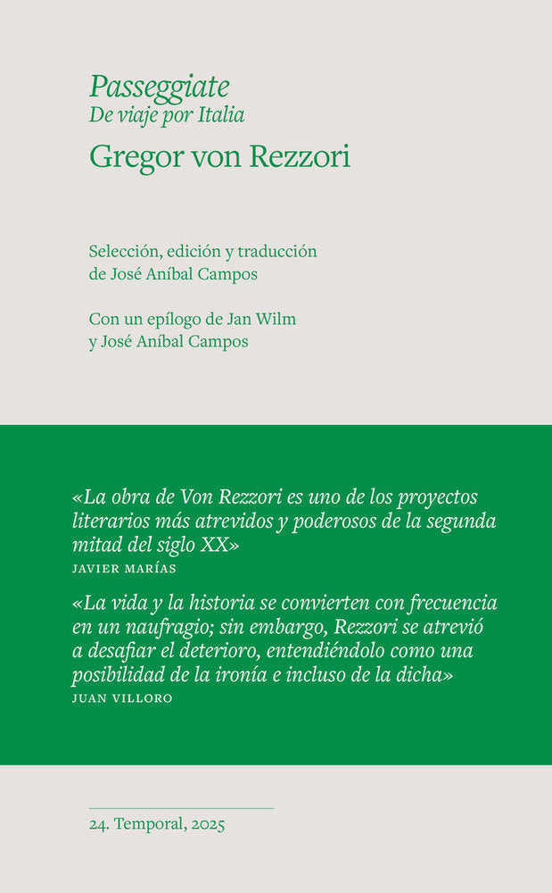 Passaggiate, de Von Rezzori,Gregor | portada del libro