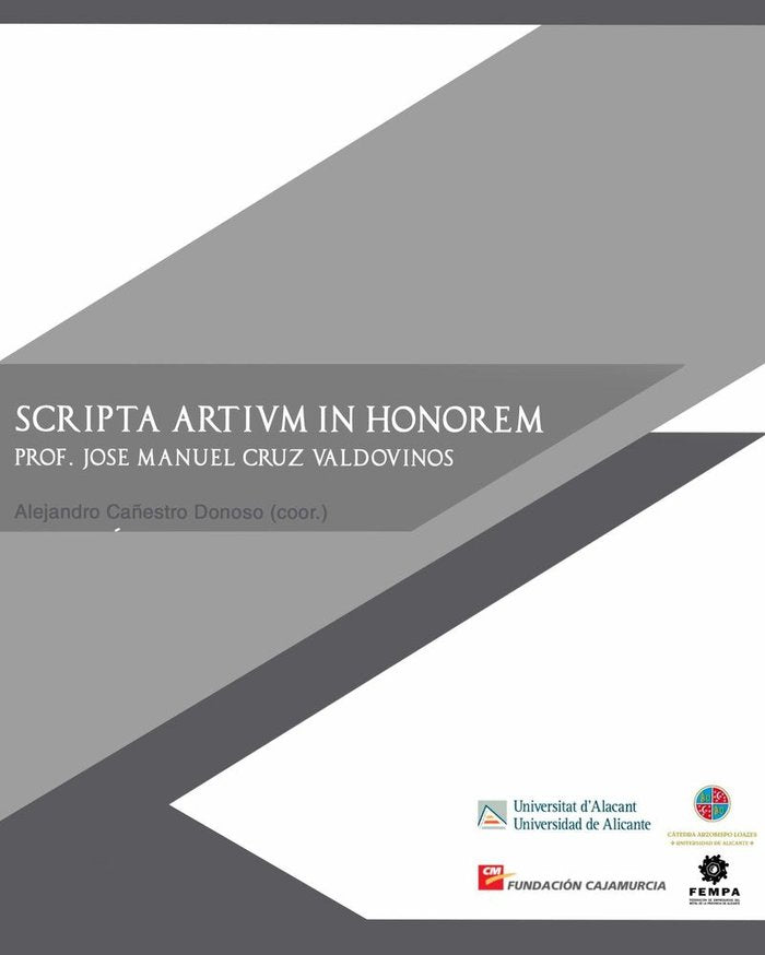 Scripta Artivm In Honorem prof. José Manuel Cruz Valdovinos, de Cañestro Donoso | portada del libro