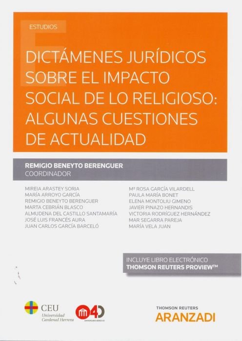 Dictámenes jurídicos sobre el impacto social de lo religioso: algunas cuestiones de actualidad Expre, de Beneyto Berenguer, R