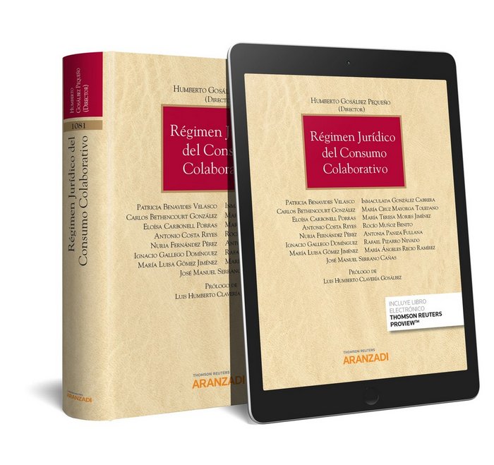 Régimen jurídico del consumo colaborativo (Papel + e-book), de Gosálbez Pequeño, Humberto | portada del libro