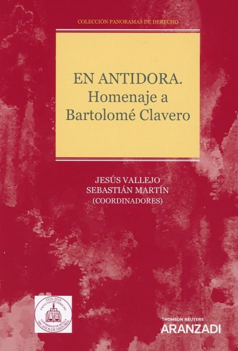 En antidora. Homenaje a Bartolomé Clavero (Papel + e-book), de Martín, Sebastián | portada del libro