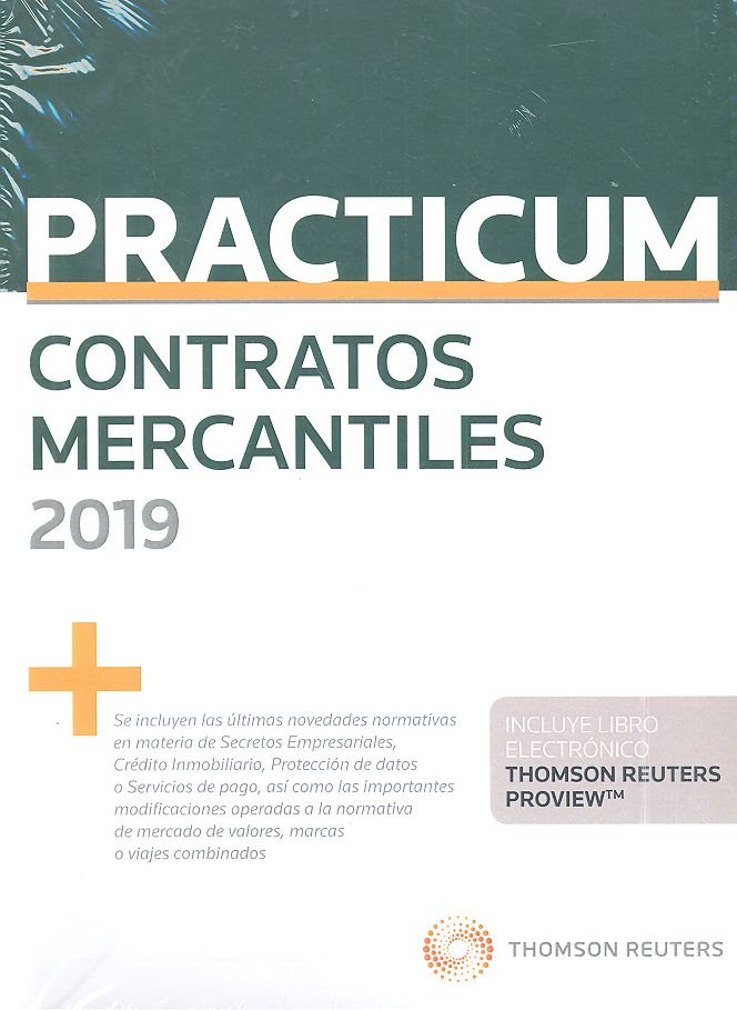 Practicum Contratos Mercantiles 2019 (Papel + e-book), de Thomson Reuters, Aranzadi | portada del libro