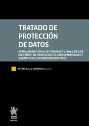 Tratado de protección de datos, de Rallo Lombarte | portada del libro