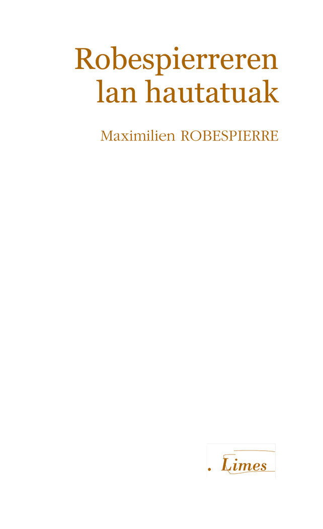 Robespierreren lan hautatuak, de Robespierre, Maximilien | portada del libro
