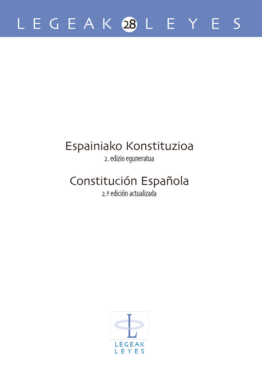 ESPAINIAKO KONSTITUZIOA. 2. EDIZIO EGUNERATUA / KONSTITUCIUN ESPAUOLA. 2.» EDICI, de UGARTEMENDIA EZEIZABARRENA | portada del