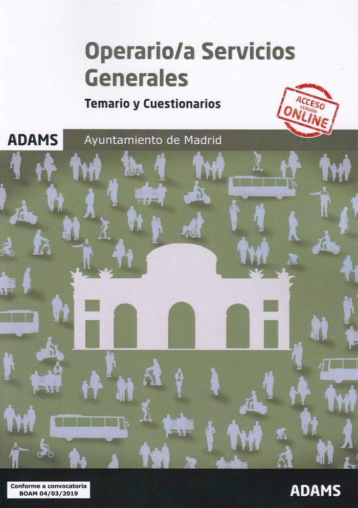 Temario y Cuestionarios Operario/a Servicios Generales Ayuntamiento de Madrid, de Varios autores | portada del libro