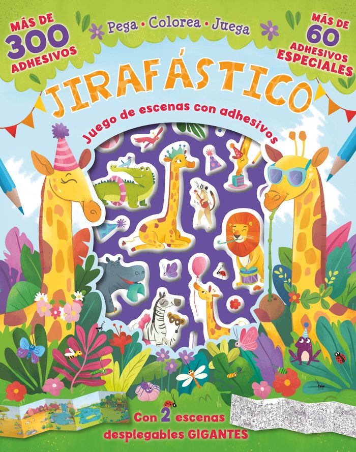 JUEGO ESCENAS CON ADHESIVOS JIRAFASTICO, de AA.VV. | portada del libro