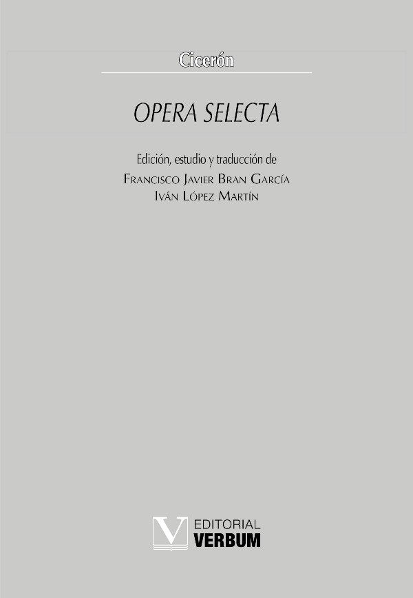 OPERA SELECTA, de CICERON | portada del libro
