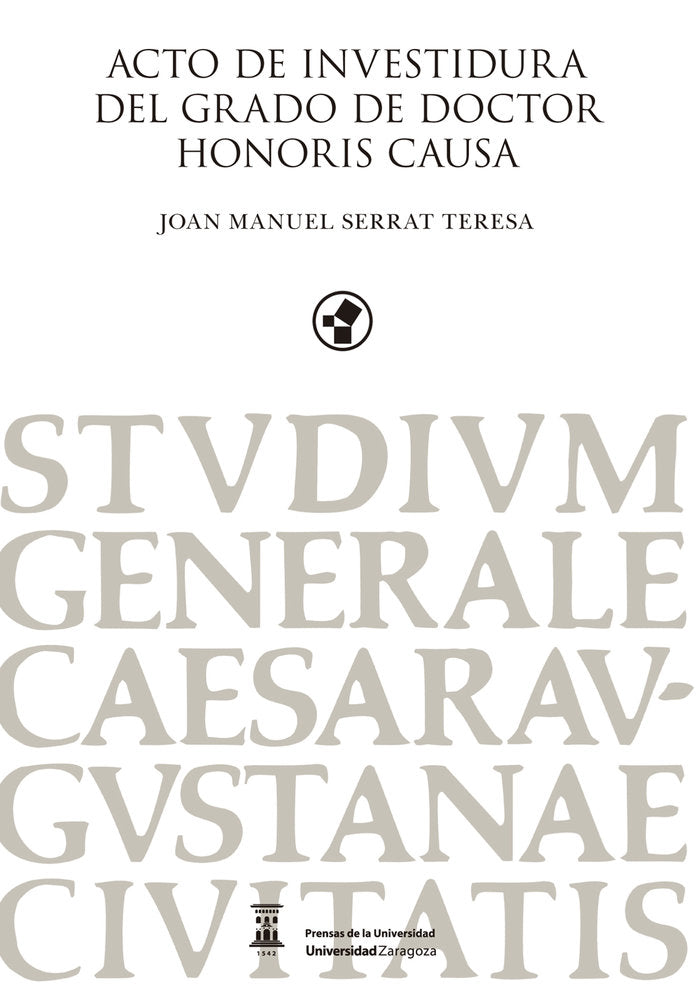Acto de investidura del grado de doctor Honoris Causa Joan Manuel Serrat Teresa, de Serrat Teresa, Joan Manuel | portada del