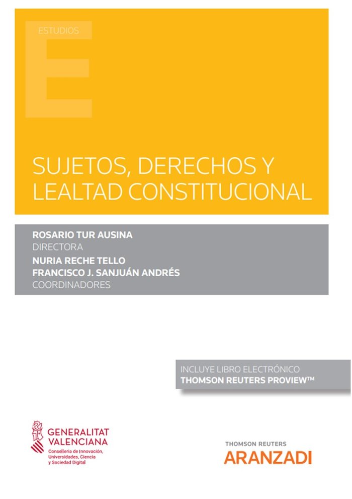 Sujetos, derechos y lealtad constitucional (Papel e-book), de ROSARIO TUR AUSINA | portada del libro