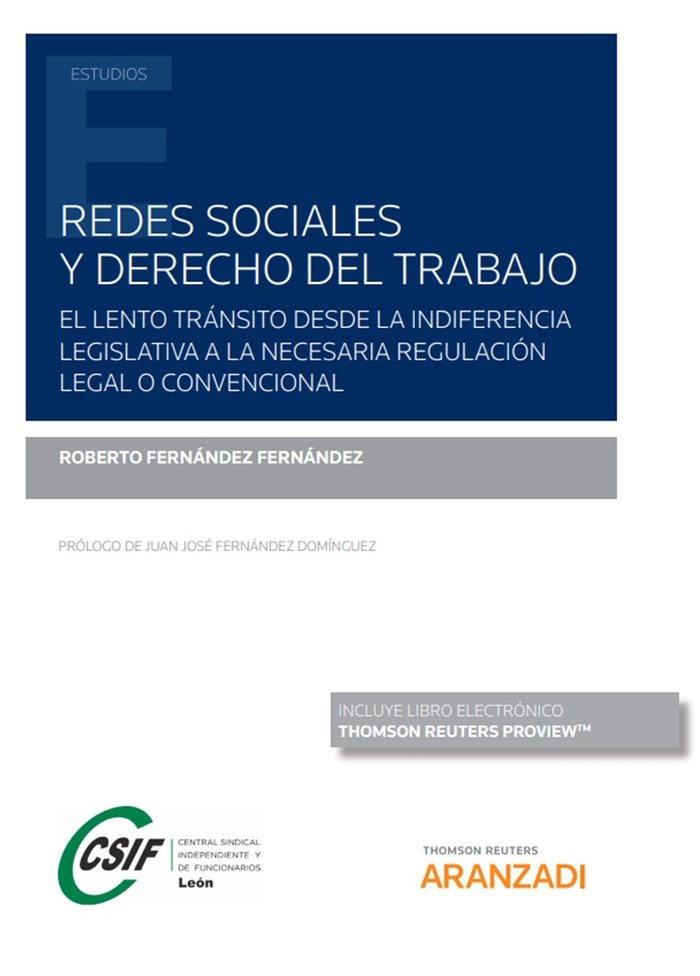 Redes sociales y derecho del trabajo (Papel + e-book), de Fernández Fernández, Roberto | portada del libro
