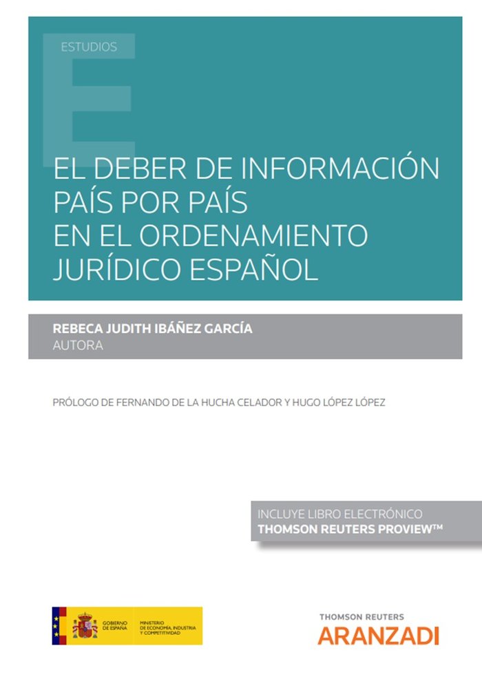 EL DEBER DE INFORMACION PAIS POR PAIS EN EL ORDENAMIENTO JUR, de REBECA JUDITH IBAÑEZ GARCIA | portada del libro