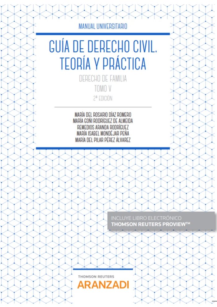 Guía de Derecho Civil. Teoría y práctica (Tomo V) (Papel + e-book), de Aranda Rodríguez, Remedios | portada del libro