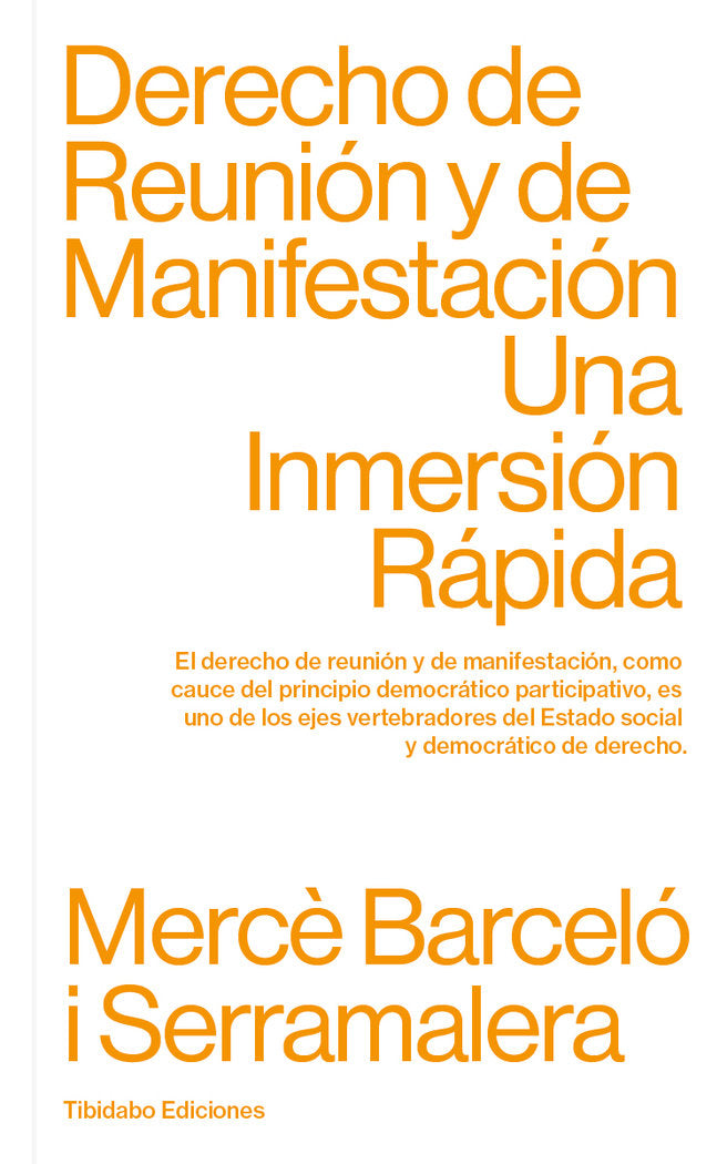 DERECHO DE REUNION Y DE MANIFESTACION, de Barceló i Serramalera | portada del libro