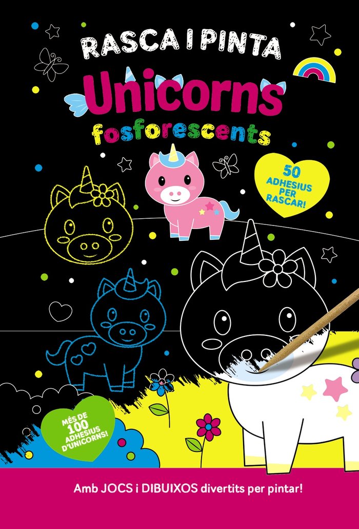 RASCA I PINTA UNICORNS FOSFORESCENTS, de VARIOS AUTORES | portada del libro
