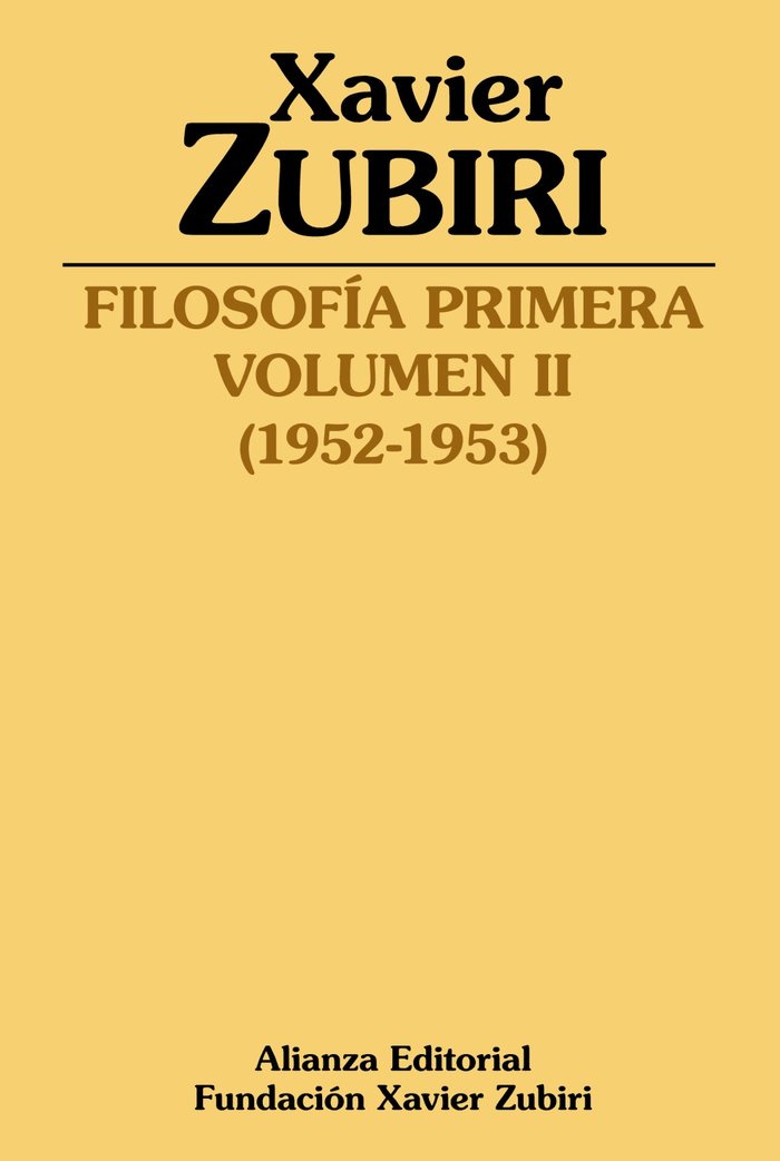 FILOSOFIA PRIMERA 1952 1953, de ZUBIRI, XAVIER | portada del libro